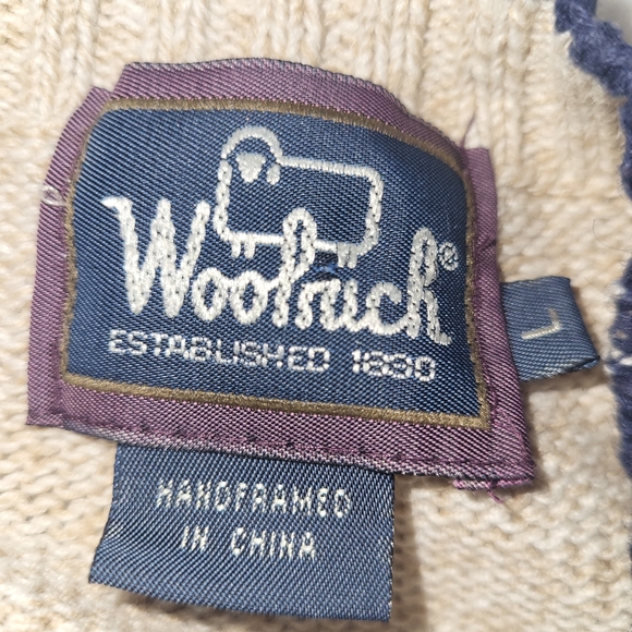 Woolrich Vintage Patchwork Cardigan Women's Size Large Winter Cozy Country - Picture 11 of 12